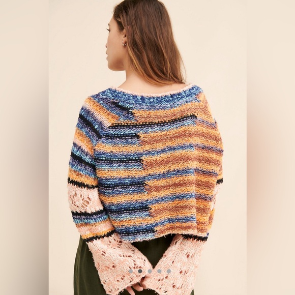 Free People Butterfly Knit Pullover 💙 Blue | Size Large | Worn Once - Picture 2 of 9